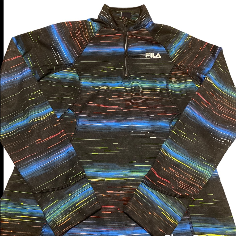 Fila Black and Blue Polo Long Sleeve Tee.